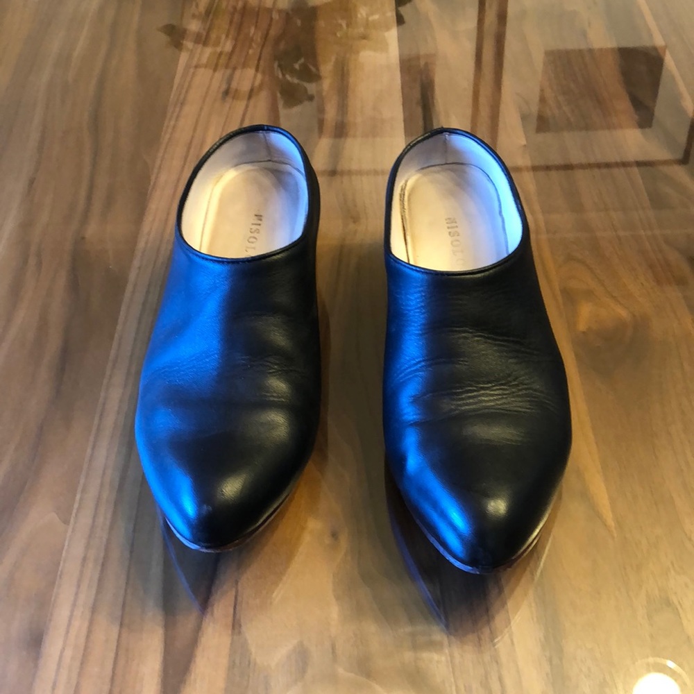 Nisolo Black Mules, size 9